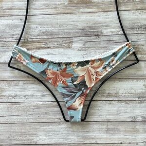 Rhythm Blue Floral Pom Pom Detail Bikini Bottom